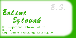 balint szlovak business card